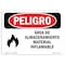 Signmission OSHA Danger Sign, 18" Height, 24" Width, Rigid Plastic, Storage Area Flammable Material Spanish OS-DS-P-1824-LS-1583 - alternate 1